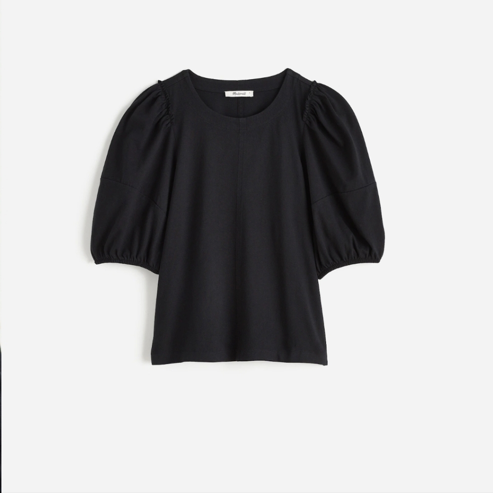 Madewell black puff sleeve tee NWT